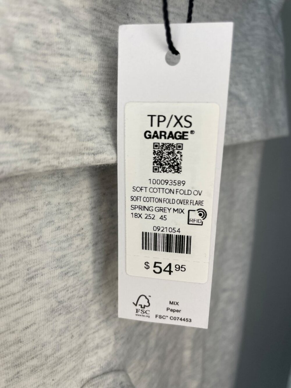 Garage Soft Cotton Fold-Over Flare Pants Spring Grey Mix Wmn's Sz XS MSRP$55 NWT - Picture 5 of 7
